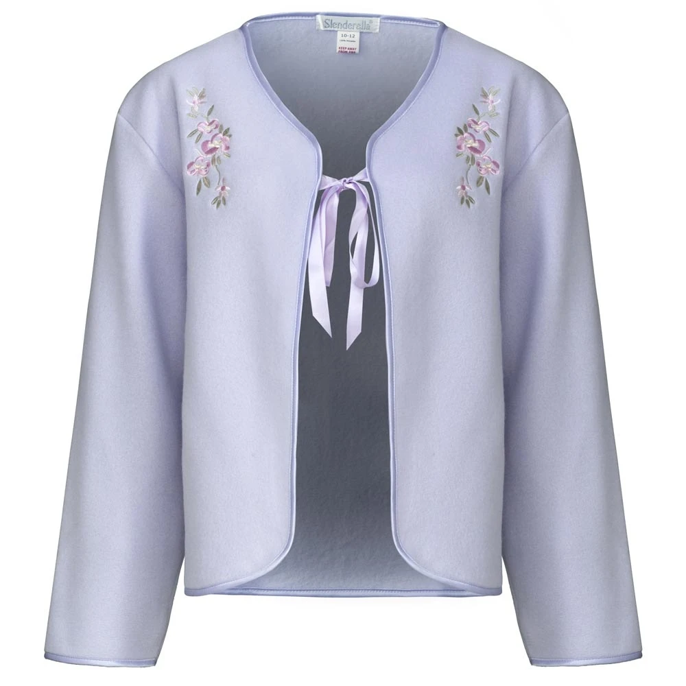 Ribbon Tie Polar Fleece Bedjacket - BJ44600 4 Ribbon Tie Polar Fleece Bedjacket - BJ44600 - Image 4