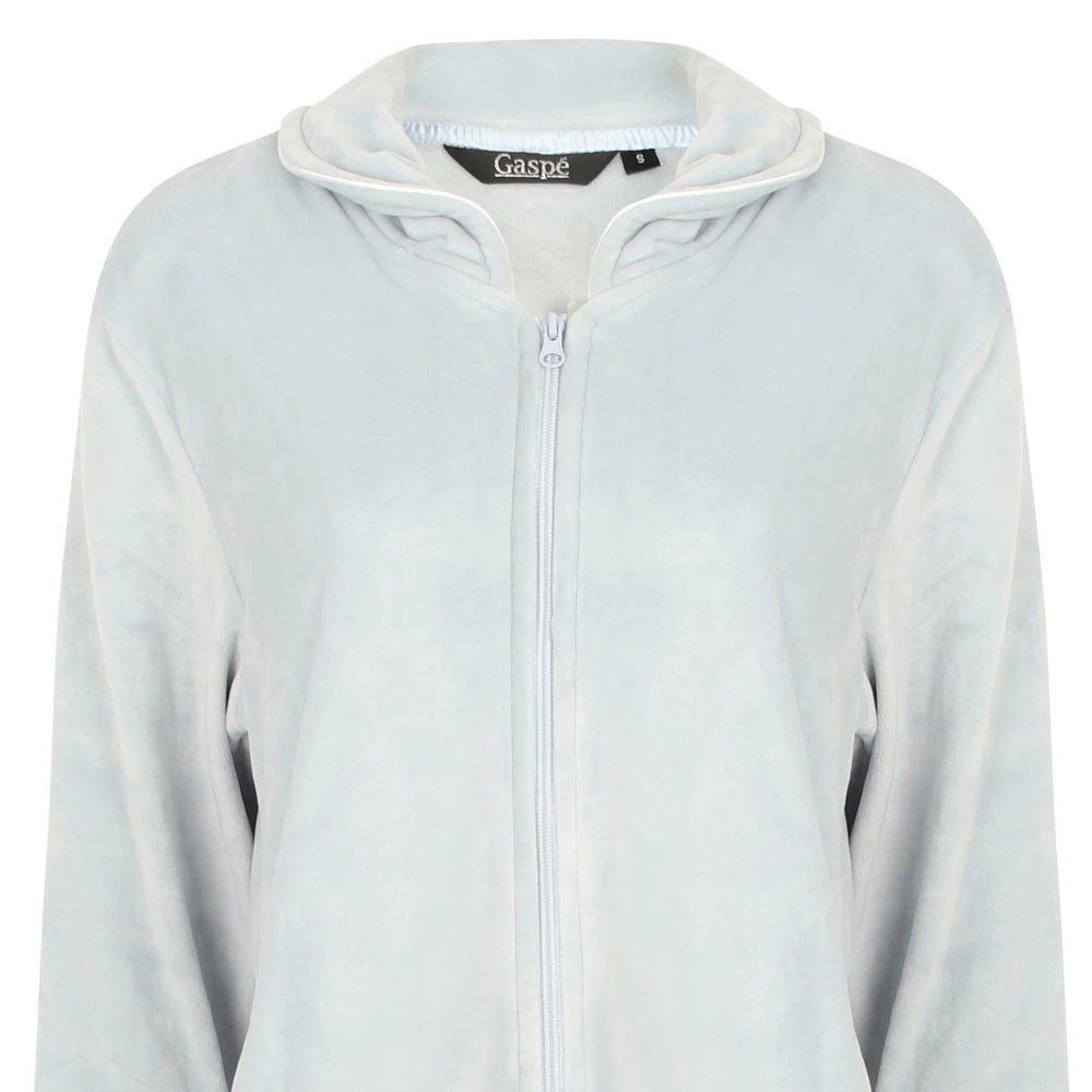 Elegant Zip Opening Velour Cosy Housecoat - GL2791 2 Elegant Zip Opening Velour Cosy Housecoat - GL2791 - Image 2