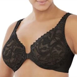Glamorise Wonderwire Lace Front Close Bra - 9245 -Outlet Comfort Soft Cup Bra Store img028189