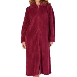 Luxury Waffle Fleece Zip Opening Housecoat - HC4326