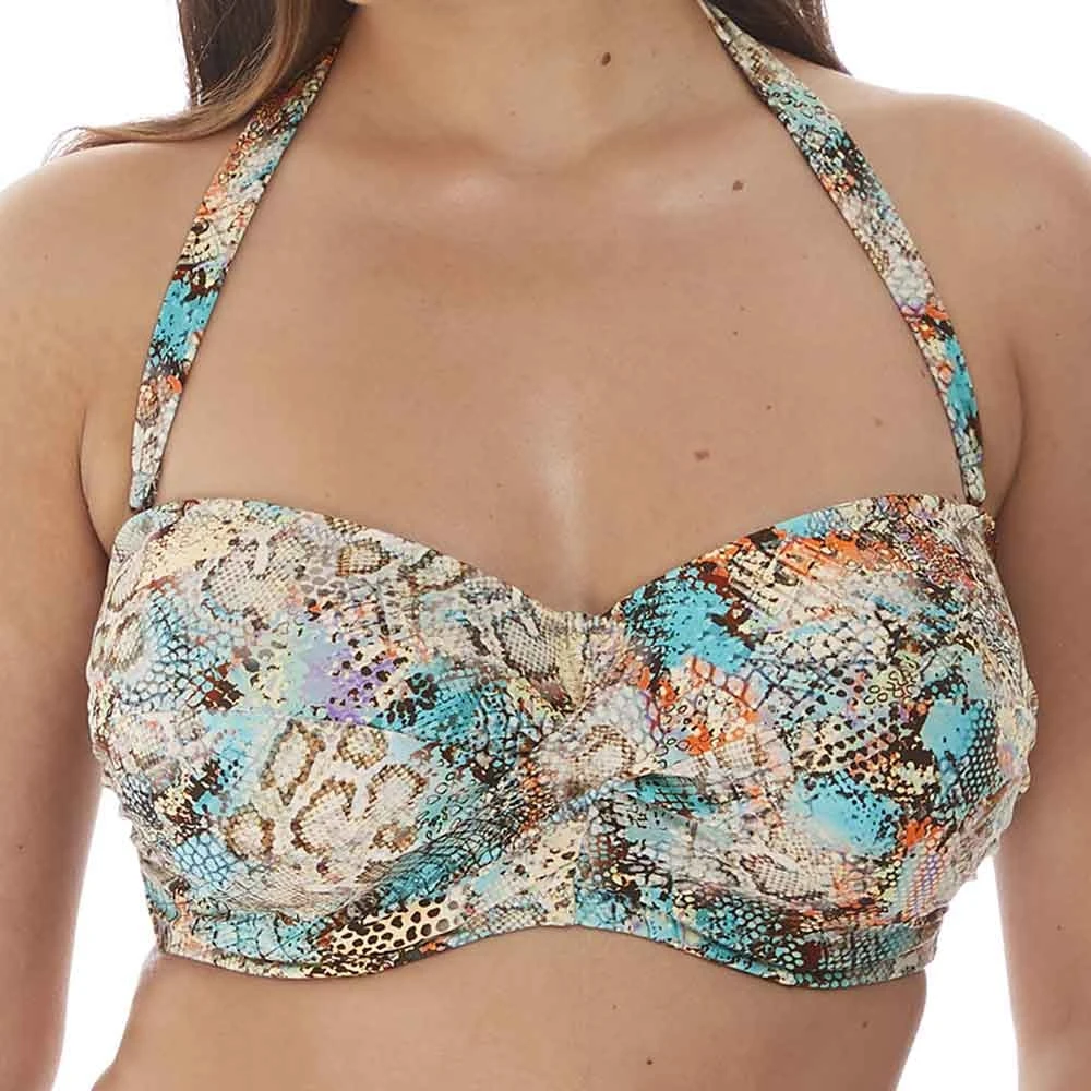 Manila Underwired Scarf Tie Bandeau Bikini Top - FS6772 1 Manila Underwired Scarf Tie Bandeau Bikini Top - FS6772
