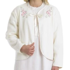 Ribbon Tie Polar Fleece Bedjacket - BJ44600 8 Ribbon Tie Polar Fleece Bedjacket - BJ44600 -Outlet Comfort Soft Cup Bra Store img031268