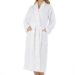 Luxury Pure Cotton Wrap Robe Dressing Gown - HC1310