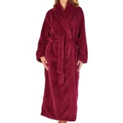 Longer Length Luxury Waffle Fleece Shawl Collar Wrap Housecoat - HC4329 -Outlet Comfort Soft Cup Bra Store img032720