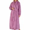 Longer Length Luxury Waffle Fleece Shawl Collar Wrap Housecoat - HC4329