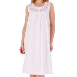 Classic Round Neck Sleeveless Cotton Nightdress - ND3272 9 Classic Round Neck Sleeveless Cotton Nightdress - ND3272 -Outlet Comfort Soft Cup Bra Store img034065