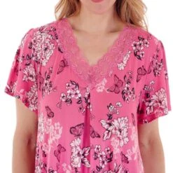 Butterfly Short Sleeve 40 Inch Nightdress - GL77701 -Outlet Comfort Soft Cup Bra Store img034791