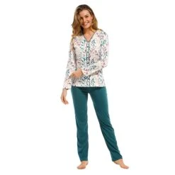 Autumn Leaves Long Sleeve Pyjama Set - 25212-368-6 -Outlet Comfort Soft Cup Bra Store img035321