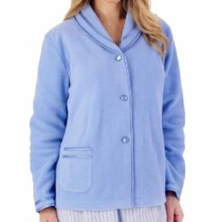 Cosy Fleece Buttoned Bedjacket - BJ6320
