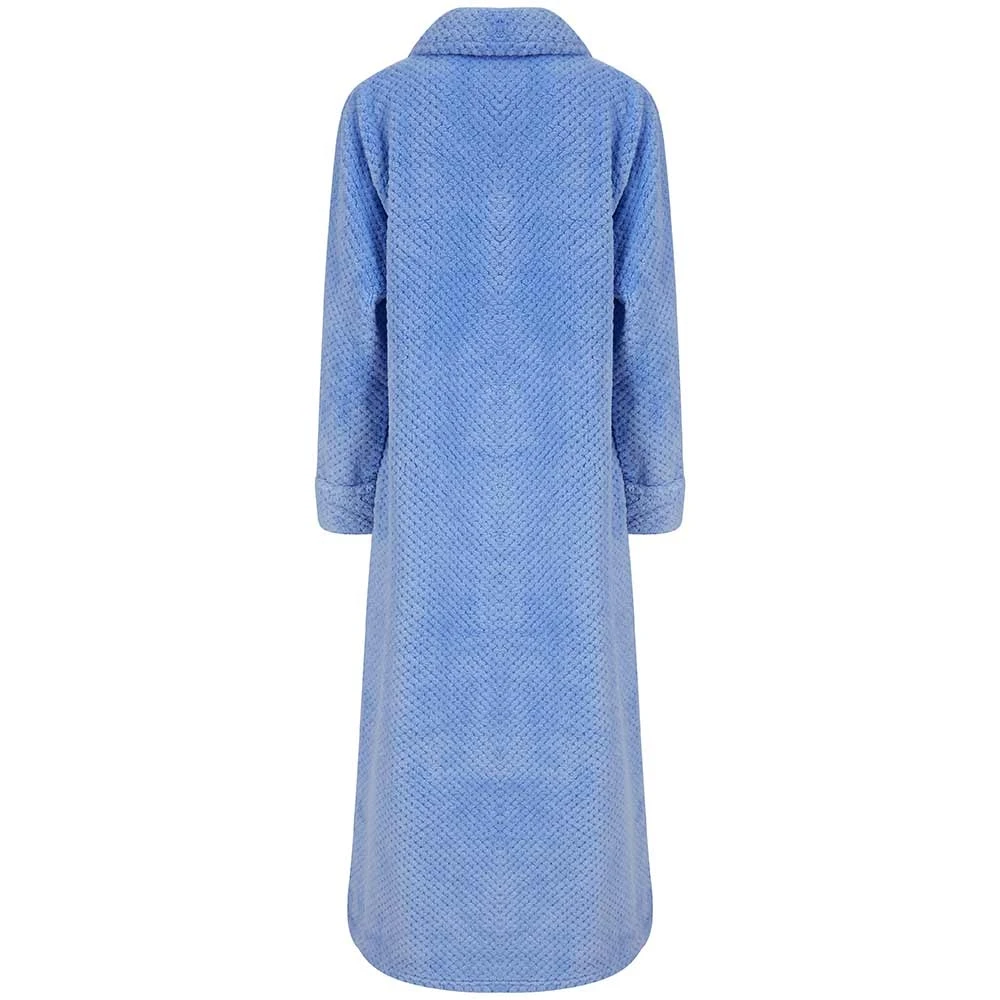 Longer Length Luxury Waffle Fleece Button Through Housecoat - HC4328 4 Longer Length Luxury Waffle Fleece Button Through Housecoat - HC4328 - Image 4