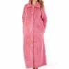 Longer Length Luxury Waffle Fleece Button Through Housecoat - HC4328