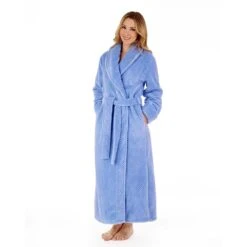 Longer Length Luxury Waffle Fleece Shawl Collar Wrap Housecoat - HC4329 -Outlet Comfort Soft Cup Bra Store img035479