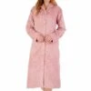Embossed Scroll 46 Inch Button Opening Housecoat - HC88331