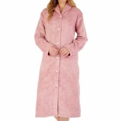 Embossed Scroll 46 Inch Button Opening Housecoat - HC88331