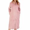 Embossed Scroll Zip Opening 46 Inch Housecoat - HC88332