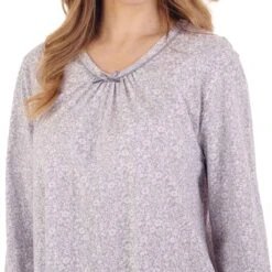 Floral Print Long Sleeve 38 Inch Cotton Nightdress - ND88100