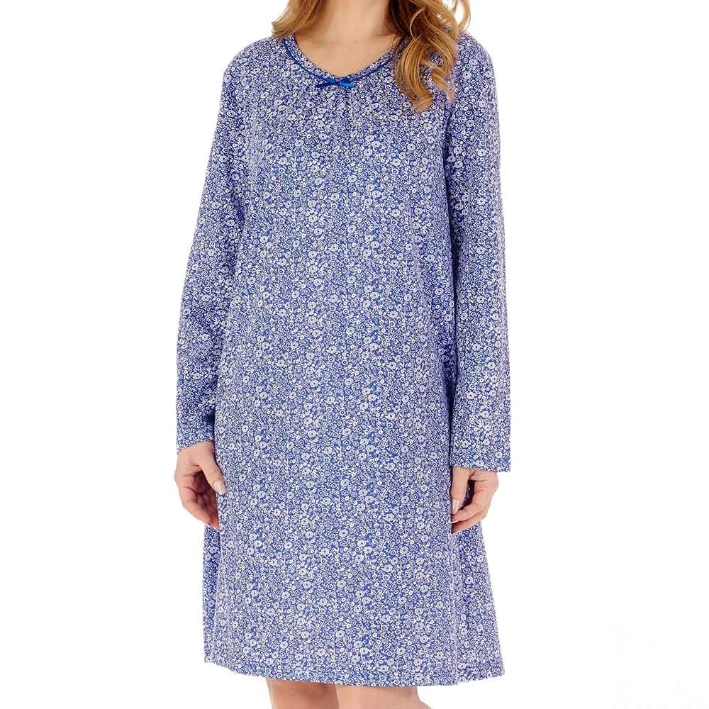 Floral Print Long Sleeve 38 Inch Cotton Nightdress - ND88100 6 Floral Print Long Sleeve 38 Inch Cotton Nightdress - ND88100 - Image 6