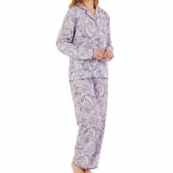Paisley Print Long Sleeve Buttoned Woven Pyjamas - PJ88228 -Outlet Comfort Soft Cup Bra Store img035957