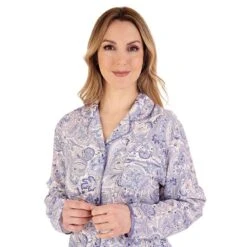 Paisley Print Long Sleeve Buttoned Woven Pyjamas - PJ88228 -Outlet Comfort Soft Cup Bra Store img035958