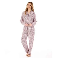 Paisley Print Long Sleeve Buttoned Woven Pyjamas - PJ88228 -Outlet Comfort Soft Cup Bra Store img035962