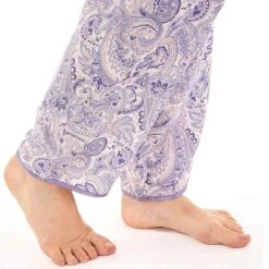 Paisley Print Round Neck Cap Sleeve Woven Pyjamas - PJ88227 9 Paisley Print Round Neck Cap Sleeve Woven Pyjamas - PJ88227 -Outlet Comfort Soft Cup Bra Store img036153