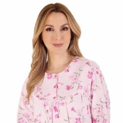 Cloves Print Long Sleeve 42 Inch Cotton Nightdress - ND88107 -Outlet Comfort Soft Cup Bra Store img036233