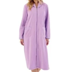 Zip Front Fleecy Housecoat - HC6322