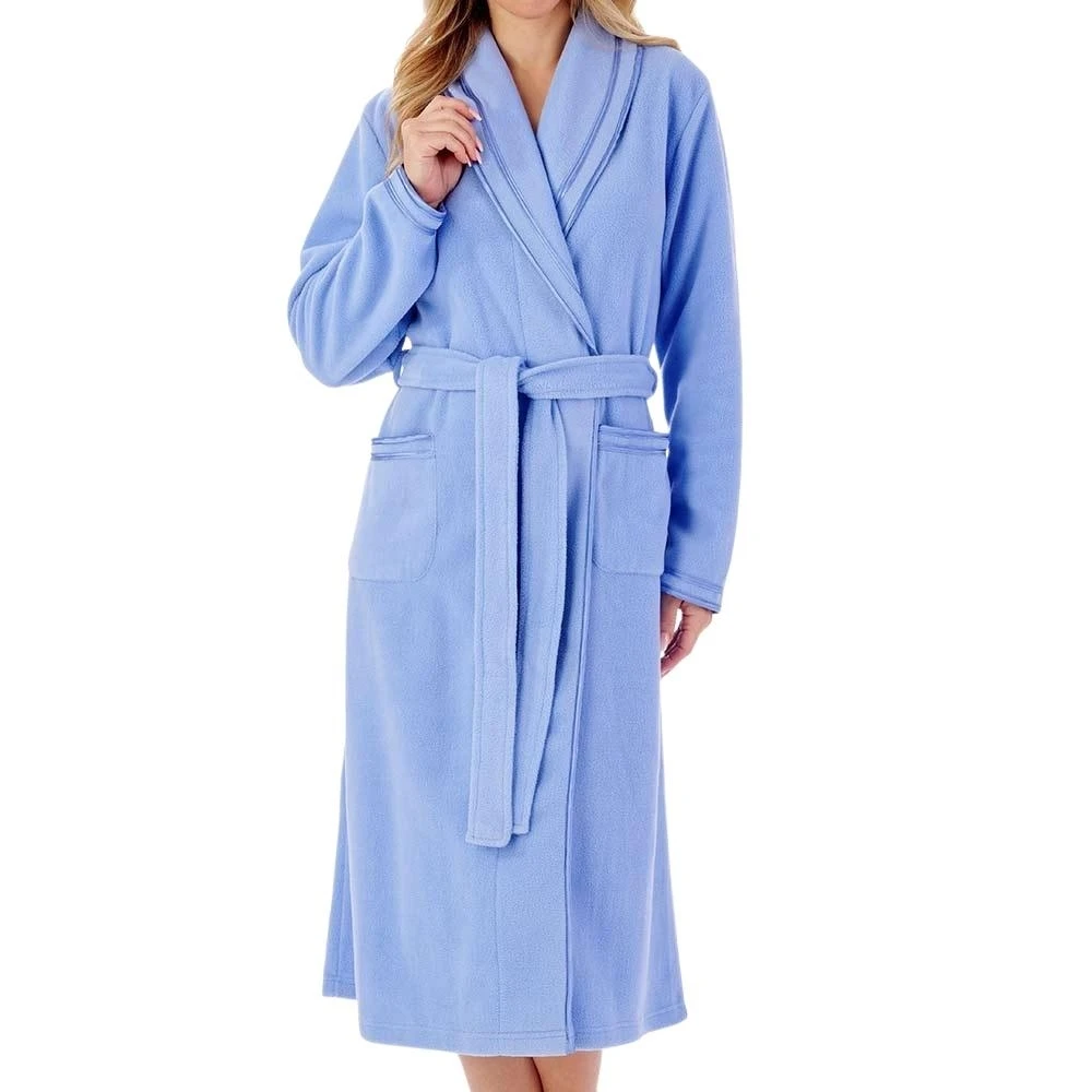 Wrap Front Fleecy Housecoat - HC6323 1 Wrap Front Fleecy Housecoat - HC6323