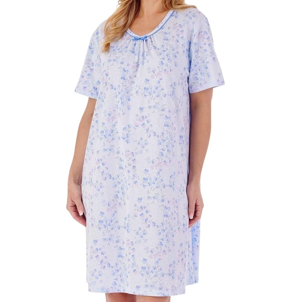 Pansy Short Sleeve 38 Inch Cotton Nightdress - ND01100 1 Pansy Short Sleeve 38 Inch Cotton Nightdress - ND01100