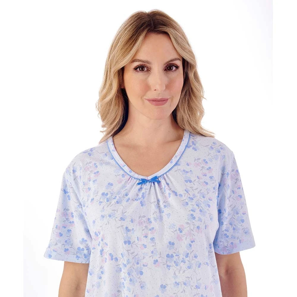 Pansy Short Sleeve 38 Inch Cotton Nightdress - ND01100 3 Pansy Short Sleeve 38 Inch Cotton Nightdress - ND01100 - Image 3