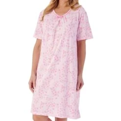 Pansy Short Sleeve 38 Inch Cotton Nightdress - ND01100 9 Pansy Short Sleeve 38 Inch Cotton Nightdress - ND01100 -Outlet Comfort Soft Cup Bra Store img037434