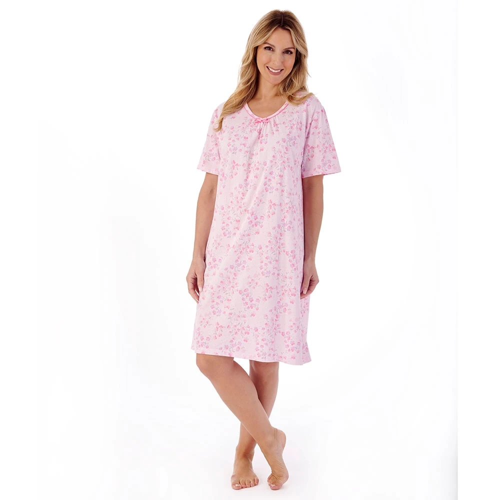 Pansy Short Sleeve 38 Inch Cotton Nightdress - ND01100 5 Pansy Short Sleeve 38 Inch Cotton Nightdress - ND01100 - Image 5