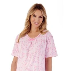 Pansy Short Sleeve 38 Inch Cotton Nightdress - ND01100 11 Pansy Short Sleeve 38 Inch Cotton Nightdress - ND01100 -Outlet Comfort Soft Cup Bra Store img037436