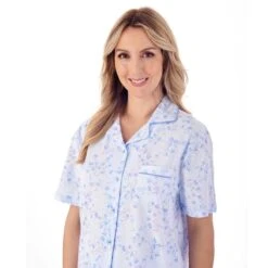 Pansy Short Sleeve Buttoned Tailored Cotton Pyjama Set - PJ01104 -Outlet Comfort Soft Cup Bra Store img037449