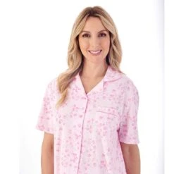 Pansy Short Sleeve Buttoned Tailored Cotton Pyjama Set - PJ01104 -Outlet Comfort Soft Cup Bra Store img037454