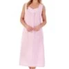 Seersucker Broad Strap Gathered Yoke 46 Inch Nightdress - ND01222
