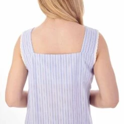 Seersucker Broad Strap Gathered Yoke 46 Inch Nightdress - ND01222 11 Seersucker Broad Strap Gathered Yoke 46 Inch Nightdress - ND01222 -Outlet Comfort Soft Cup Bra Store img037549