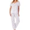 Field Flowers Short Sleeve Shaped Neck Pyjamas - PJ01114