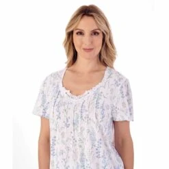 Field Flowers Short Sleeve Shaped Neck Pyjamas - PJ01114 -Outlet Comfort Soft Cup Bra Store img037572