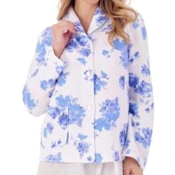 Floral Mock Quilt Cotton Rich Bedjacket - BJ01315 6 Floral Mock Quilt Cotton Rich Bedjacket - BJ01315 -Outlet Comfort Soft Cup Bra Store img037622