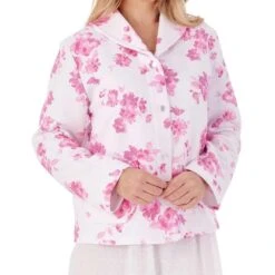 Floral Mock Quilt Cotton Rich Bedjacket - BJ01315