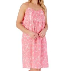 Cow Parsley Spaghetti Straps 38 Inch Cotton Nightdress - ND01210