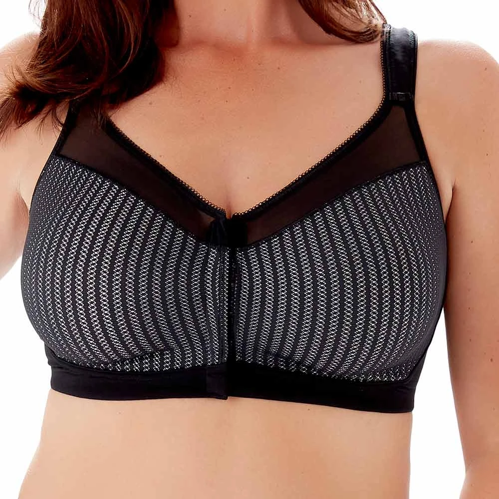 Berlei Beauty Stripe Non Wired Front Fastening Minimiser Bra - B547 3 Berlei Beauty Stripe Non Wired Front Fastening Minimiser Bra - B547 - Image 3