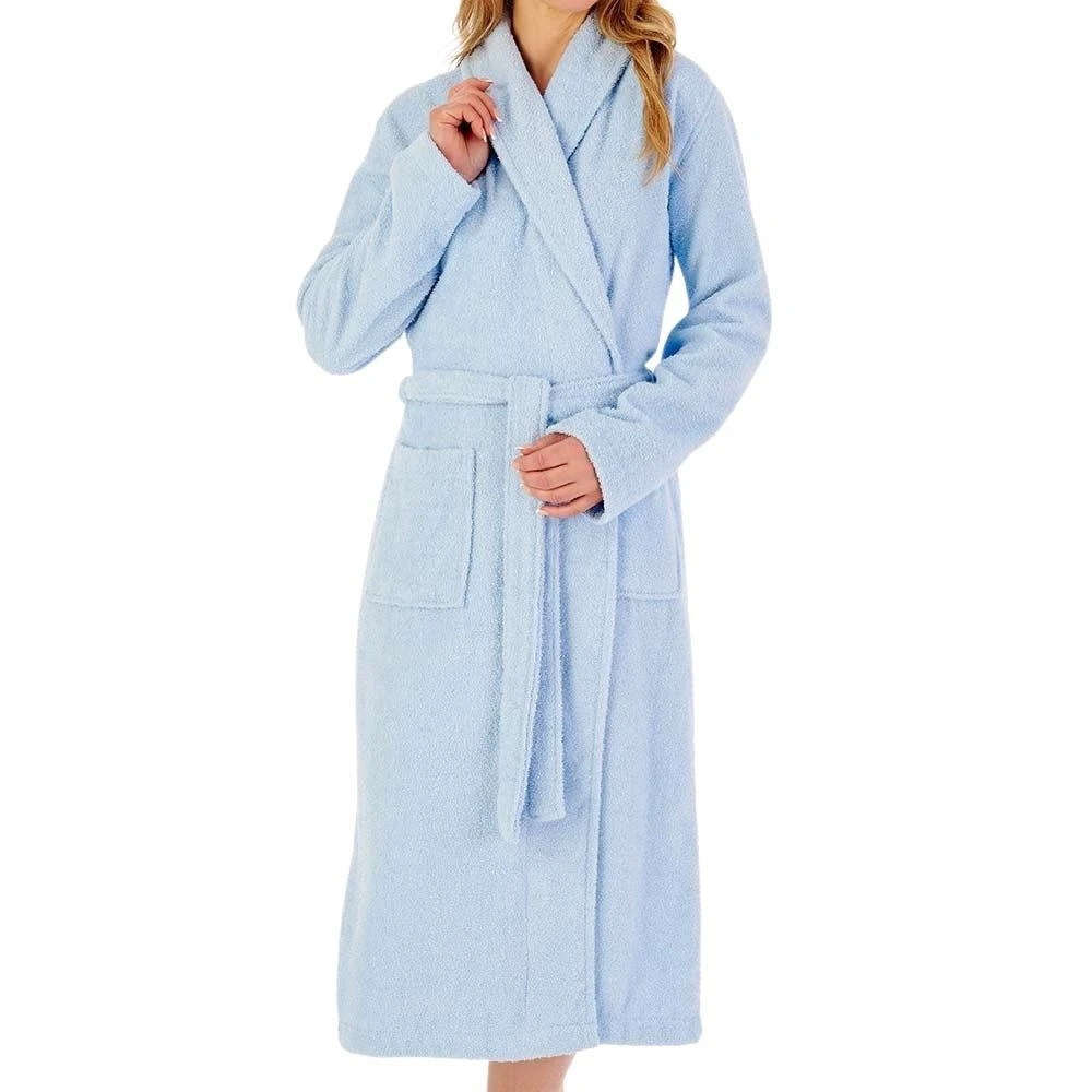Long Sleeve Pure Cotton Towelling Wrap 46 Inch Bath Robe - HC1305 4 Long Sleeve Pure Cotton Towelling Wrap 46 Inch Bath Robe - HC1305 - Image 4
