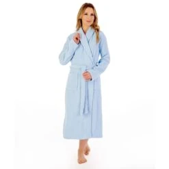 Long Sleeve Pure Cotton Towelling Wrap 46 Inch Bath Robe - HC1305 10 Long Sleeve Pure Cotton Towelling Wrap 46 Inch Bath Robe - HC1305 -Outlet Comfort Soft Cup Bra Store img040045