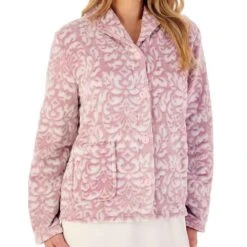 Brocade Long Sleeve Buttoned 25 Inch Bedjacket - BJ02330 -Outlet Comfort Soft Cup Bra Store img040098