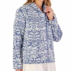 Brocade Long Sleeve Buttoned 25 Inch Bedjacket - BJ02330