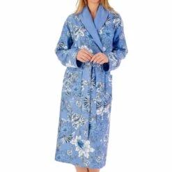 Floral Print Luxury Bamboo 46 Inch Wrap Housecoat - HC02350 -Outlet Comfort Soft Cup Bra Store img040125