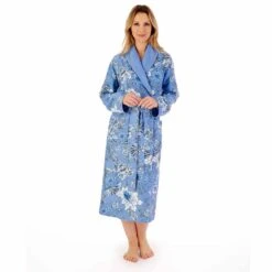 Floral Print Luxury Bamboo 46 Inch Wrap Housecoat - HC02350 -Outlet Comfort Soft Cup Bra Store img040126