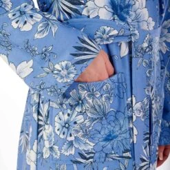 Floral Print Luxury Bamboo 46 Inch Wrap Housecoat - HC02350 -Outlet Comfort Soft Cup Bra Store img040127